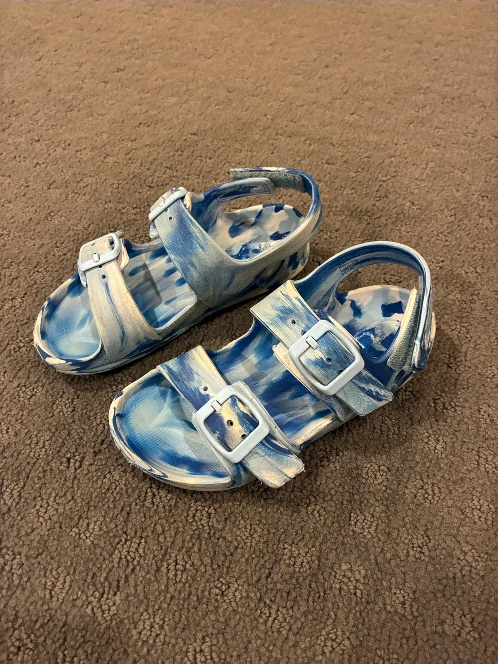 Cat & Jack Blue Tie-Dye Adjustable Buckle Sandals